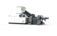 Die integrierte Shredder-Extruder-Kombination ISEC evo verwandelt Produktionsausschuss zu Kunststoff-Regranulat, das wieder dem Kreislauf zugeführt werden kann.