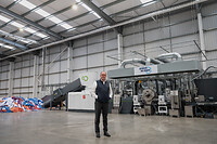 Manfred Dobersberger, Managing Director of PURE LOOP, in front of the recycling plant at SATCoL's processing centre in Kettering, UK.